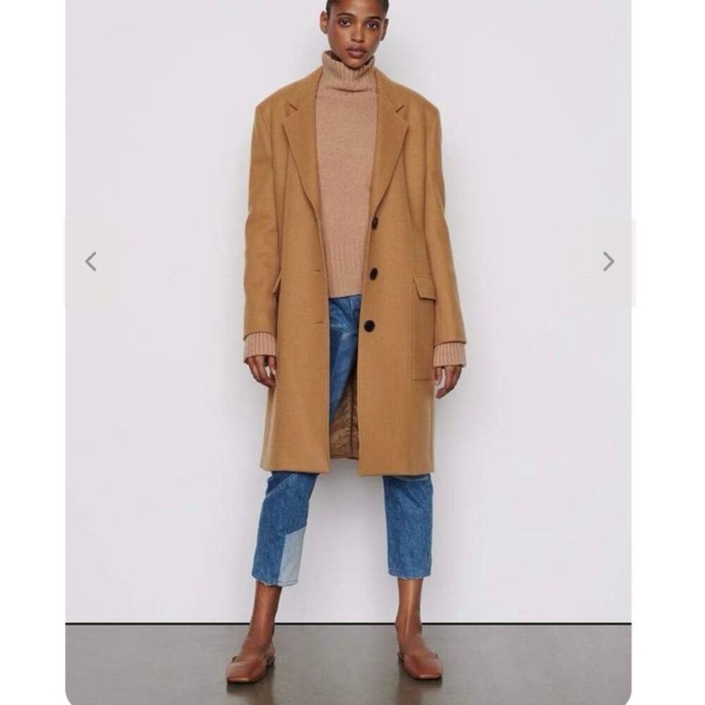 NWOT Women’s FRAME Denim East Side Overcoat in Camel SZ S